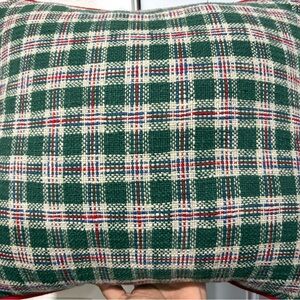 Plaid stripe Square Pillow green/Red Edge from Hearth & Hand™ with Magnolia